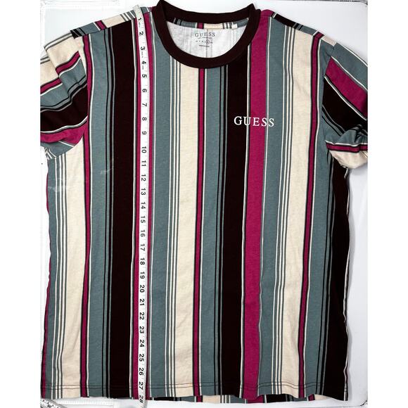 Guess Striped Shirt Size XL Pre-Owned fair condition w/stains and some shrinkage - Picture 4 of 10